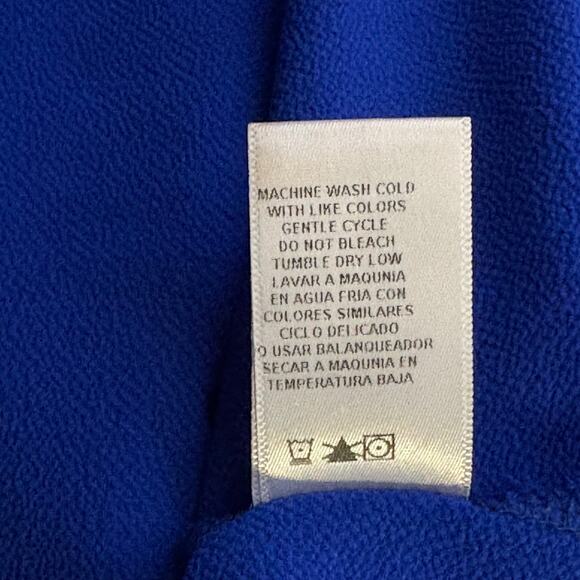 A'Gaci Blouse Woman's Small Royal Blue Gold Cut-Outs 3/4 Sleeve Corpcore Office - Picture 10 of 12